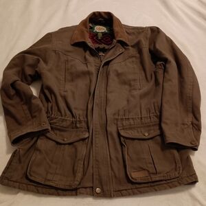 Cabela's Vintage Aztec Fleece Lined Canvas Chore Barn Coat Men's Size XL Brown